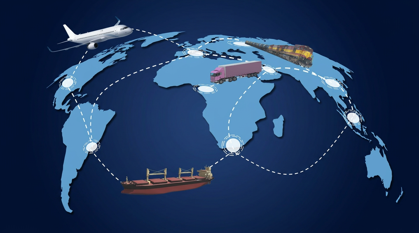 NexPort Transit global multimodal freight network connecting air, ocean, rail, and road across continents